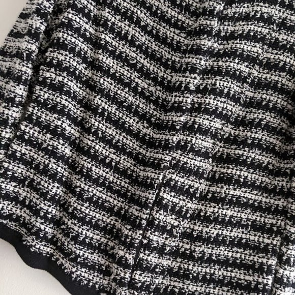 Loft Boucle Black and White Striped Cardigan Size S - Picture 2 of 9